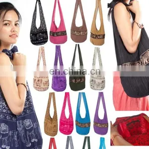 Thai Cotton Bags Hobo Sling Messenger Buddha Shoulder Hippie Yaam Crossbody Bag thumbnail-1