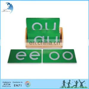 Wholesale Montessori Educational Toys Wooden Box Alphabet Letter Lowercase Sandpaper Double Letters Cursive thumbnail-1