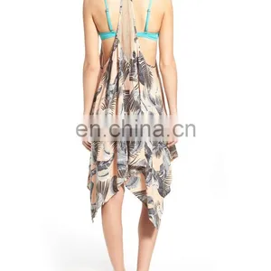 C67 Palm Print Cover-Up Summer Beach Dress thumbnail-3