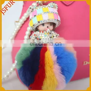 Wholesale Doll Bag Charm Ball Keychain/Keyring For Girl Pom thumbnail-1
