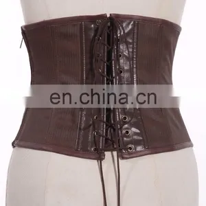Steampunk Soft Bone Corset With Key-hole Patch and Bronze Key Pendant thumbnail-3