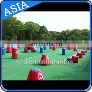 Outdoor Red Blue Air Tight Paintball Bunker In Inflatable Bouncer / Inflatable Barriers For Archery Tag thumbnail-1