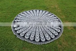 Indian Round Mandala Beach Throw Hippie Tapestry Yoga Mat Towel Bohemian Roundie thumbnail-1