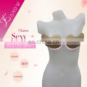 ES6610 Golden Wholesale Fashion Sexy Breathable Invisible Nude Silicone Free Bra for Women thumbnail-1