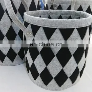 Foldable Knitted Felt Storage Laundry Baskets thumbnail-3