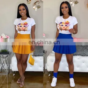2020 New Arrivals Women Sexy Pleated Mini Skirts Ladies Fashion Casual Skirts Women's Skirts thumbnail-4