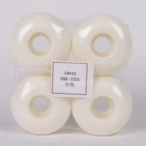 pu Wheels for Skate Board 58*40 Skateboard Wheels Wholesale White pu Pulley for Skateboard thumbnail-1