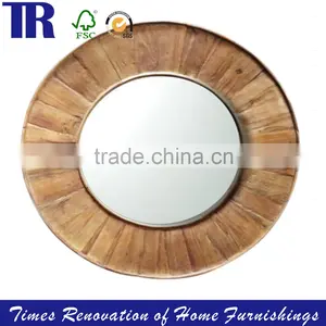 Recycled Wood Mirror Roundish Mirror Decorative Mirrors thumbnail-1