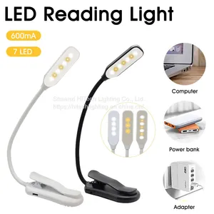 Portable Desk Reading Light Rechargeable Flexible Clip On Book Lights for Home Office Dorm Night Light thumbnail-2