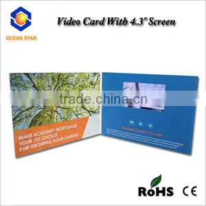 4.3 Inch Business Invitation Lcd Video Greeting Card Laser Cut Wedding Invitations thumbnail-1