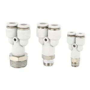 Male Thread Y Type PX4mm-12mm OD Hose Tube One Touch Pneumatic Fitting thumbnail-3