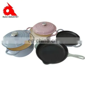 Enamel 10 Inch Fry Pan CNC Machined Pre-seasoned Cast Iron Skillet Pan thumbnail-5
