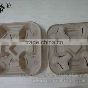 Recycled Paper Molded Pulp for 2 and 4 Coffee Cup Trays thumbnail-1