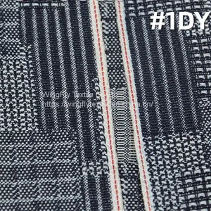 13oz 100% Cotton Jacquard Red Salvage Denim Jeans Fabric 31/32 