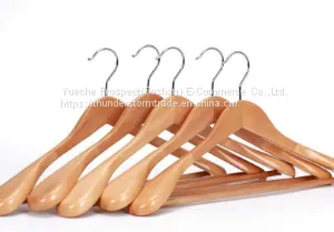 Natural Wide Shoulder Wooden Coat Hanger Rack for Display thumbnail-4