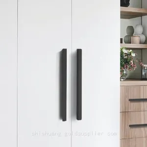 Furniture Hardware Fittings Customized High Quality Simple Style Aluminum Alloy Cabinet Wardrobe Long Door Pull Handles Kitchen Drawer Dresser Hardware thumbnail-1