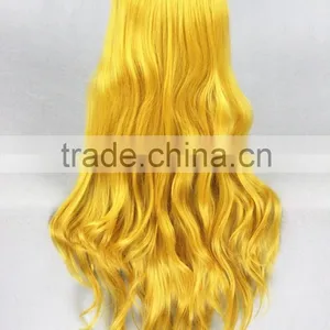 High Quality 80cm Long Curly Blonde Synthetic Anime Cosplay Lolita Wig thumbnail-4
