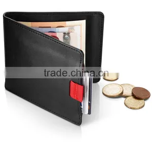 Europe Slim Leather Wallet With Coin Pouch Money Clip Wallet Fro Men thumbnail-1