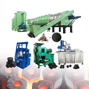Smokeless Continuous Carbonization Furnace Bio Char Kiln Charcoal Briquettes Production Line EPC thumbnail-1