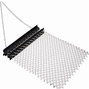 Heavy-Duty ATV UTV Tractor Drag Harrow 4ft X 5ft Square Cutting/Welding Rust-Proof 84in Handle Rake Grader for Yard Leveling thumbnail-3