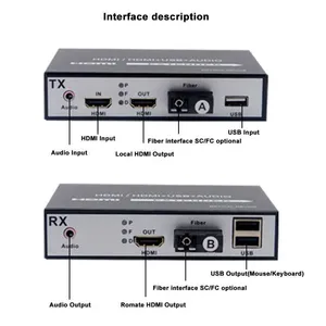 HDMI to Fiber Optical Converter 1080P 60Hz 20KM With Loop-out HDMI Fiber Extender thumbnail-4
