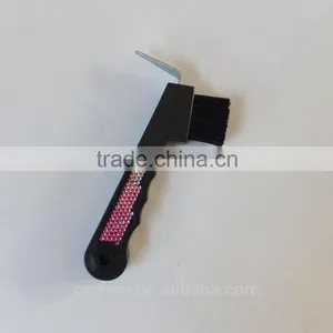 Bling Horse Hoof Pick Brush With Pink Gradient Rhinestones for Grooming thumbnail-1