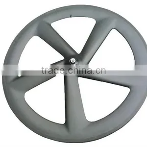 700c 65mm Clincher Fixie Wheels Carbon Aerospoke Wheel 3k Matt Fixed Gear Bicycle Wholesale thumbnail-1
