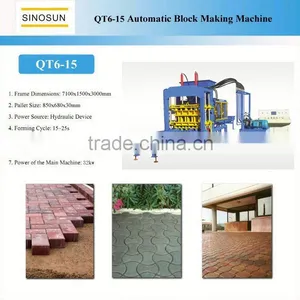 Paving Stone and Hollow Block Making Machine QT6-15 thumbnail-1