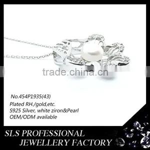 925 Silver Pearl Chain Necklace Designs Bridal Pendant ,pearl Beauty Cream Chinese Pearl Necklace Pendant Fashion thumbnail-2