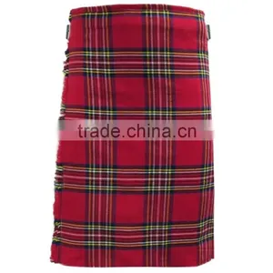 Scottish Royal Stuart Men's Scottish Kilt Made Of Fine Tartan Fabric thumbnail-1