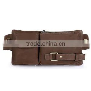 Cow Leather Men Sports Waitst Bag Brands Leather Man Bag Tool Bag thumbnail-3