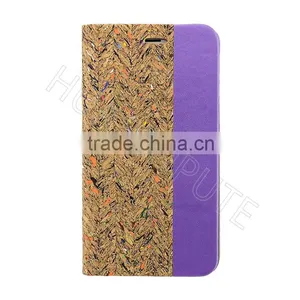 Real Wooden Veneer With Leather Coating Flip Cellphone Case for IPhone 6s thumbnail-1