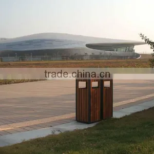 Wpc Dustbin Wood Plastic Composite Dustbin Bin Outdoor Trash Bin thumbnail-1