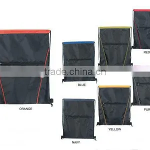 Ear Hole Drastring Pouch With Front Zipper Pocket thumbnail-1