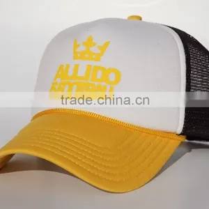 Yellow Polyester Foam Snapback Hat With String thumbnail-1