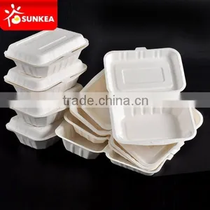 Eco Friendly Bagasse Take Out Lunch Boxes / Tableware thumbnail-1