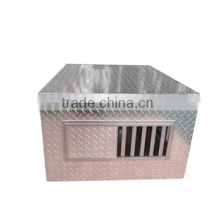 Single Compartment Diamond Plate Dog Box for Cars thumbnail-2