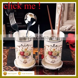 2016 Delicated Bulk Ceramic Chopsticks Spoon Fork Holder and Metal Rack Decor thumbnail-1