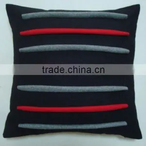 3D Colored Strip Velvet Cushion thumbnail-1