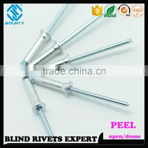HIGH QUALITY OPEN END FACTORY BUTTON HEAD AL/ST PEEL RIVETS thumbnail-6