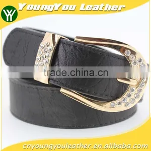 NEW Fashion Women's Fashion 30Mm pu Leather Rhinestone Belt for Women Jeans thumbnail-1