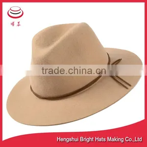 100% Wool Felt Hat Fashion Custom Wool Felt Fedora Hat thumbnail-2
