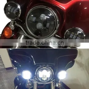 2 x Motorcycle Black LED Auxiliary Fog Passing Lights 4.5" Led Auxiliary Light for Harley thumbnail-1