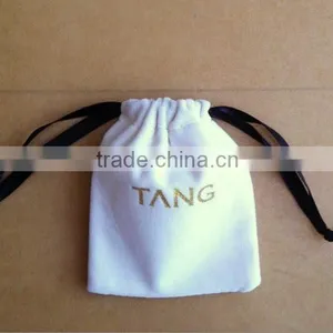 White Velvet Jewelry Pouches thumbnail-1