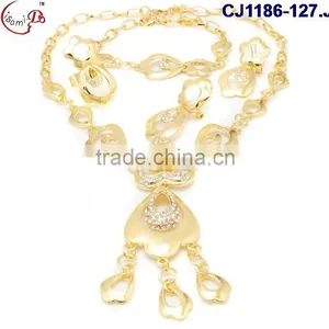 CJ1186-22 China Supplier Latest Design Top Grade Quality 18k African Jewelry Sets Dubai thumbnail-1