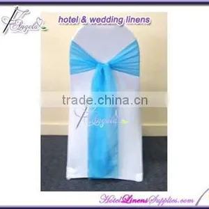 Light Blue Chair Sashes, Light Blue Satin Sashes for Special Events, Wedding Chair Covers thumbnail-1