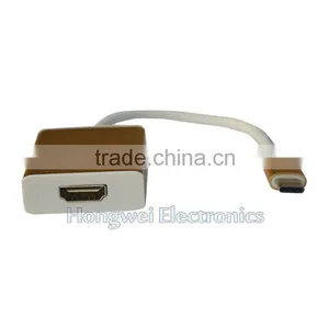 Gold Shell HDMl Adapter to USB Type C Standard 1440P Usb 3.1 Composite Video Adapter thumbnail-2