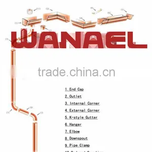 Good Quality Low Cost Copper Rain Gutter /Roof Drainage System thumbnail-1
