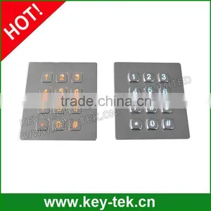 12 Keys Metal Numeric Vandal Proof Illuminated Keypad thumbnail-2