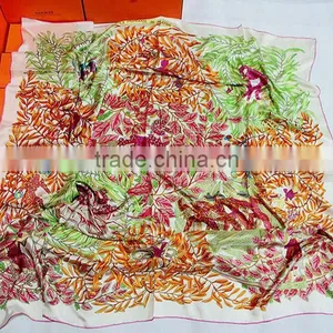100% Silk Scarf With Golden Color for Women thumbnail-2